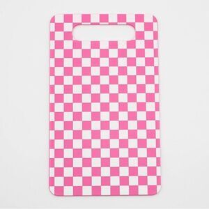 NWT Bullseye’s Playground Pink White Checkered Cutting Board 15” x 8.5”